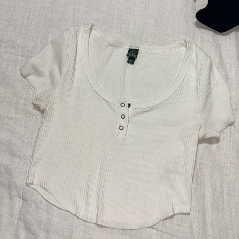 Ribbed wild fable White Crop Top